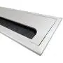 Antrader 160mm/280mm/400mm Length Metal Rectangle Wire Cable Grommet Hole Cover for Computer Desk Table Silver Tone (400 x 80mm)