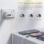 Melonboy Magnetic Charging Cable(2 Pack, 3.3ft/6.6ft), Soft & Tangle-Free Liquid Silicone Cable, 3 in 1 Magnetic Phone Charger Cable Compatible with Type-C, Micro USB and iProduct Devices - Yellow