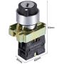 uxcell 22mm 2 Position Key Locking Push Button Switch with Keys Black NO