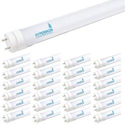 Hyperikon T8 2 Foot LED Tube, T10 T12 25 Watt Replacement (8W), Dual Ended, Frosted Lens, UL, Crystal White, 24 Pack