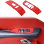 Window Lift Switch Button Panel Cover Trim Interior Accessories for Dodge Challenger 2015-2020 (Red)