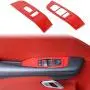 Window Lift Switch Button Panel Cover Trim Interior Accessories for Dodge Challenger 2015-2020 (Red)