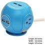 Accell Power Cutie - Compact Surge Protector with 3 Tamper Resistant 540J Surge Protected AC outlets and 4 USB-A Charging Ports, 6ft Cord, Blue
