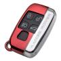 TANGSEN Key Fob Case for JAGUAR F-PACE F-TYPE XE XF XFR XJ for LAND ROVER RANGE ROVER DISCOVERY EVOQUE LR2 LR4 SPORT 5 Button Keyless Entry Remote Metallic Red Luster ABS Transparent Plastic