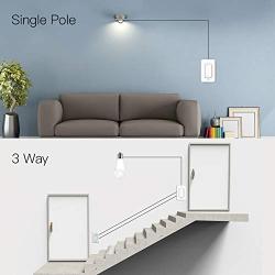 MOES 3 Way WiFi Smart Light Dimmer Switch, Replaces One Switch to Multi-Control with No Hub Required, Compatible with Smart Life/Tuya App and Alexa and Google Home 1 Pack.