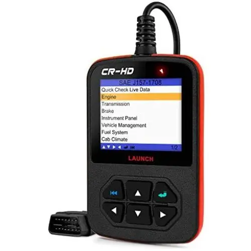 LAUNCH CReader HD Plus Heavy Duty Truck Obd2 Diagnostic Reader OBDII Scan Tool CRHD Truck Code Scanner With OBD-II Communication Modes 1-10 and J1587, J1708 and J1939 protocols