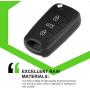 SCITOO Pack of 1 Keyless Entry Remote Control Key Fob Clicker Transmitter SHELL CASE & Pad fit for Kia Soul Sportage Rio Rondo 3 Buttons Black