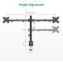 WALI Dual LCD Monitor Fully Adjustable Desk Mount Stand Fits 2 Screens up to 27 inch, 22 lbs. Weight Capacity per Arm (M002), Black WALI Dual LCD Monitor Fully Adjustable Desk Mount Stand Fits 2 Screens up to 27 inch, 22 lbs. Weight Capacity per Arm (M002), Black