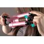Alure Three Barrel Curling Iron Wand with LCD Temperature Display - 1 Inch Ceramic Tourmaline Triple Barrels, Dual Voltage Crimp