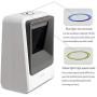 Handsfree 2D 1D Barcode Scanner,Alacrity QR Omnidirectional Desktop Bar Code Reader Scanner, Capture Barcodes from Mobile Phone Screen, White