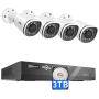 Hiseeu 4K PoE Security Camera System, 8CH 8MP Home Surveillance NVR System with 3TB HDD, 4Pcs 4K IP Wired Camera with Night Vision for Indoor Outdoor Security, 30 Days Video/Audio Loops Recording