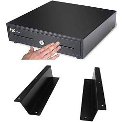 HK SYSTEMS 13'' Heavy Duty Black ''Push'' Open Cash Drawer, 4B5C with Under Counter Mounting Metal bracket