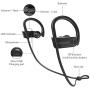 LETSCOM Bluetooth Headphones V5.0 IPX7 Waterproof, Wireless Sport Earphones, HiFi Bass Stereo Sweatproof Earbuds W/Mic, Noise Cancelling Headset for Workout, Running, Gym, 8 Hours Play time