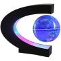 Magnetic Levitating Globe with LED Light, 3 C Shape Base Floating Globes, Rotating World Map, Cool Tech Gift for Men Father Boys, Birthday Gifts for Kids, Desk Gadget Decor in Office Home (Blue 1)