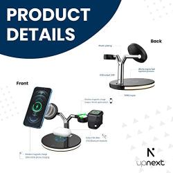 UPNEXT 3 in 1 Wireless Charging Station Compatible with MagSafe | iPhone 12 Wireless Charger Stand Dock | Fast Charging 15W | Apple Watch, iWatch, Airpods | Intelligent LED Charging Light