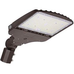 LED Parking Lot Lighting 200W, 27000LM (135LM/W) 5000K Daylight LED Parking Lot Lights with Dusk to Dawn Photocell,[750W HPS Equiv.] Adjustable LED Shoebox Area Light, Slip Fitter Mount