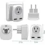 Europe Travel Adapter, European Plug Adapter for America to France/Germany/Italy/Finland/Greece/Iceland, International Power Adaptor 2 USB & 1 US Outlet to Charge iPhone iPad Laptop (Schuko Type E/F)