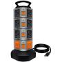 Power Strip Tower, Lovin Product Surge Protector Electric Charging Station, 14 Outlet Plugs with 4 USB Slot 6 feet Cord Wire Extension Universal Charging Station (1-Pack)
