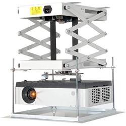 CGOLDENWALL 100CM Electric projector Lift Scissors Ceiling Mount Projector Hanger Remote Control For Cinema Church Hall School Double motors Max load 20kg
