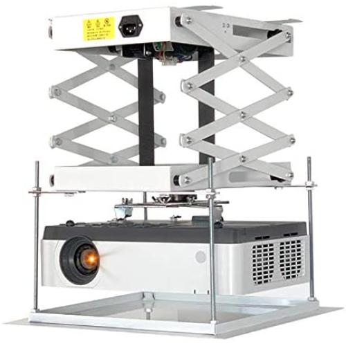 CGOLDENWALL 100CM Electric projector Lift Scissors Ceiling Mount Projector Hanger Remote Control For Cinema Church Hall School Double motors Max load 20kg