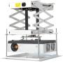 CGOLDENWALL 100CM Electric projector Lift Scissors Ceiling Mount Projector Hanger Remote Control For Cinema Church Hall School Double motors Max load 20kg