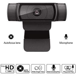 Computer Webcam C920 HD Pro - 1080p Streaming Widescreen Video Camera - Built in Microphone for Recording for Computer Desktop and Laptop Cam