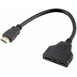 ZY HDMI Male to Dual HDMI Female 1 to 2 Way HDMI Splitter Adapter Cable for HDTV,Support Two TVs at The Same Time, Signal One in, Two Out(Black)