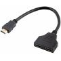 ZY HDMI Male to Dual HDMI Female 1 to 2 Way HDMI Splitter Adapter Cable for HDTV,Support Two TVs at The Same Time, Signal One in, Two Out(Black)