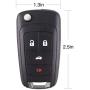 Heart Horse 4 Buttons Remote Flip Folding Key Shell Case Fob for Chevy Camaro Cruze Equinox Malibu Sonic Impala/GMC Terrain/Buick Allure Encore Lacrosse Regal Verano/Opel Keyless Entry Remote Key Fob