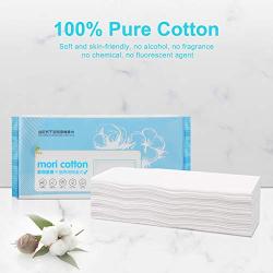 Cotton Dry Wipes Extra Thick Facial Cotton Tissues Disposable Face Cleansing Towels for Sensitive Skin Makeup Remover Cotton Pads Lint Free Ultra Soft Dry Baby Wipes (2 Packs-140 Count)