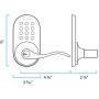 MiLocks Keypad Lever Handle, Polished Brass