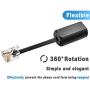 Telephone Cord Detangler, 5-Pack RFAdapter Black Anti-Tangle Phone Handset Cable 360 Degree Rotating Landline Swivel Cord