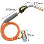AOUSTHOP Gas Self Ignition Turbo Torch With Hose Solder Propane Welding Torch For HVAC Plumbing 4 Adjustable Temperature & Flame