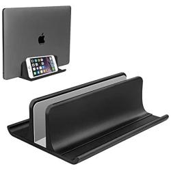 Vertical Laptop Stand Holder Adjustable Desktop Notebook Dock Space-Saving Three-in-one for All MacBook Pro Air, Mac,HP, Dell, Microsoft Surface,Lenovo, up to 17.3 inch Black