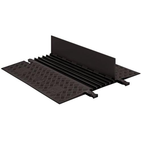 Guard Dog GD5X75-B/B Polyurethane Heavy Duty 5 Channel Low Profile Cable Protector with ADA Compliant Ramp, Black Lid with Black Ramp, 36'' Length, 33.3'' Width, 1.25'' Height