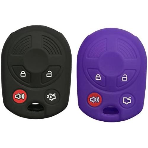2Pcs Coolbestda Rubber Key Fob Cover Case Protector Skin Jacket Keyless Entry for Ford Escape Explorer Mustang Transit Fusion Focus Lincoln Navigator Zephyr