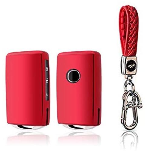 BOYUER Keyless Remote Control Smart Car Key Fob Cover Soft TPU Key Fob Case Key Chain For Mazda MAZDA3 2019 2020 CX-30 2019 2020 CX-5 2020 CX-8 2020 (RED)