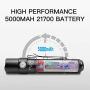 ThruNite TT20 2526 Lumens USB C Rechargeable Dual-Switch Handheld Tactical Flashlights with 258 Meters Beam Distance, Powered by 5000mAh 21700 Battery - Black CW