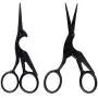 BIHRTC Pack of 2 Scissors Embroidery Scissors 4.5 Inch Black Stork Scissors Sharp Stainless Steel Scissors Small Sewing Scissors for Craft Sewing Handmade Needpoint Artwork Cross-Stitch