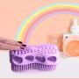 Emoly Upgraded Soft Silicone Body Brush Body，Scrubber Bath Shower Glove Exfoliating Skin SPA Massage Scrubber Cleanser, Antiskid Finger Sleeve for Baby Kids Wife Men Women Family (Purple)