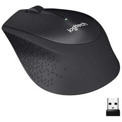 Logitech M330 Silent Plus Wireless Mouse – Enjoy Same Click Feel with 90% Less Click Noise, 2 Year Battery Life, Ergonomic Right-Hand Shape for Computers and Laptops, USB Unifying Receiver, Black