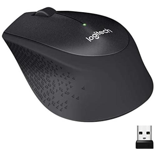 Logitech M330 Silent Plus Wireless Mouse – Enjoy Same Click Feel with 90% Less Click Noise, 2 Year Battery Life, Ergonomic Right-Hand Shape for Computers and Laptops, USB Unifying Receiver, Black
