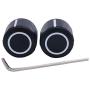 Taiss / 2pcs Black Aluminum Rotary Electronic Control Potentiometer Knob For 6 mm Diameter Shaft, Volume Control Knob, Audio knob, Guitar Knob，Switch Knob, 19mm dia. x 17mm height Knob-1