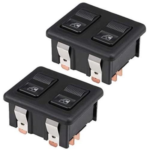 uxcell 10 Pins Car Window Switch Dual Button Car Control Master Rocker Switch Momentary Glass Lifter Switch, DC 12V 2pcs