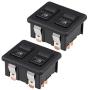 uxcell 10 Pins Car Window Switch Dual Button Car Control Master Rocker Switch Momentary Glass Lifter Switch, DC 12V 2pcs