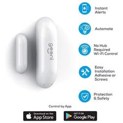 Geeni Smart Door and Window Sensors, White – No Hub Required – Wireless Design, Instant Alerts, Requires 2.4 GHz Wi-Fi