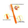 Dukal Toothbrushes. Pack of 144 Orange Toothbrushes with Short Handle. Soft polypropylene bristles. Rounded polish tips. 30 Tuft. Effective and Safe for Sensitive Enamel. Individually packaged.