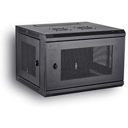 KENUCO Wall Mount Rack Cabinet Enclosure | Fully Assembled | Vented Door | Adjustable mounting Rails | Cold Rolled Steel | RACK-09 | (23.6 x 19.7, 6U)
