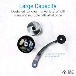 Pill Grinder - Stainless Steel Tablet & Vitamin Crusher - Grind and Pulverize Multiple Pills, Medicine to Fine Powder - Use for Feeding Tube, Kids or Pets