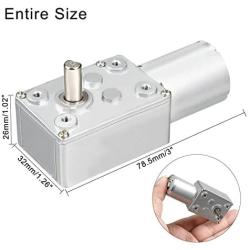 uxcell DC 24V 30RPM Worm Gear Motor 6mm Shaft High Torque Turbine Reducer